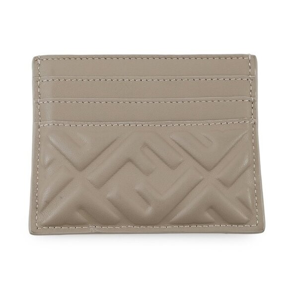 FENDI Baguette Card Case Nappa Leather Gray - Picture 1 of 10